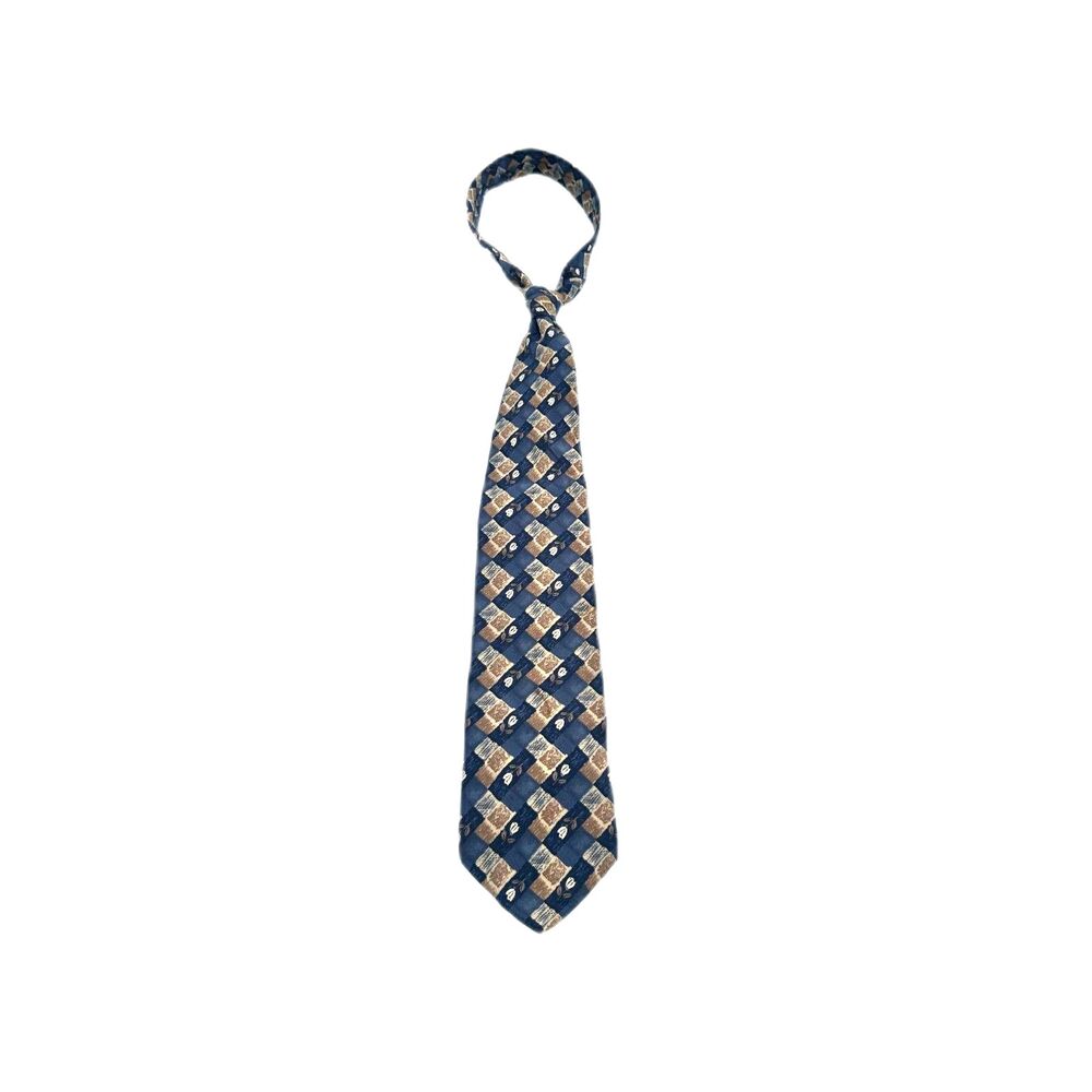 Peter Thomas by Superba Floral-pattern, Blue, Tan, Cream, Men's 100% Silk Tie